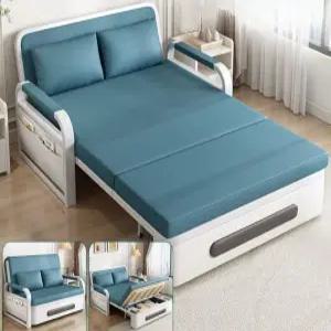 1인용 패브릭 접이식침대 접이식 소파베드 침대 다용도 수납