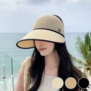 등산모자 여성 m 장식 포인트 니트 소재 통기성 돌돌이 썬캡