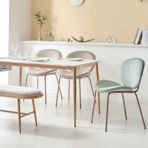 GF317 화이트로즈골드 4인용식탁세트 주방디너테이블