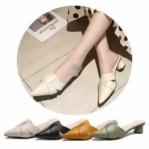 크로스 뮬 앞코 낮은굽 블로퍼 스트랩 여자 뾰족 여성블로퍼 뮬구두 뮬로퍼 여름블로퍼 뮬