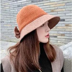 여성 은창 러블리 리본 니트 기모 모자