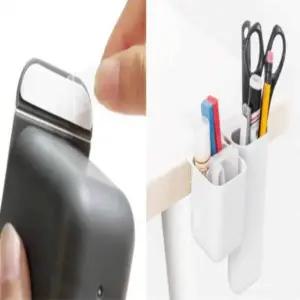 부착식 모서리 수납케이스 데스크수납 문구수납함 필기구정리 수납정리함 필기구수납