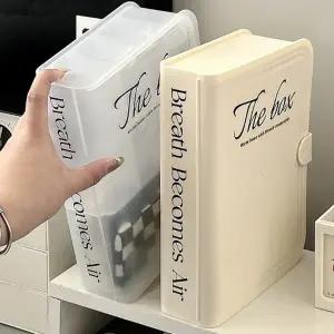 데스크 오브제 책모양 정리함 2color   다용도 멀티 수납함 데스크테리어 케이블 화장품 소품정리