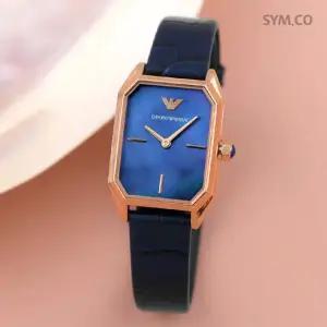 알마니 AR11426 독수리 엠블럼 스퀘어 로즈골드 빈티지 캐쥬얼 여자 가죽 시계 d