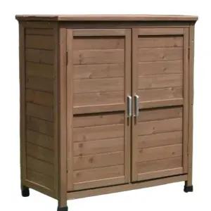 우드 캐비닛 방수 야외 농기구 수납함 옥상 농막 창고 이동식 수납 보관함 자재 장비