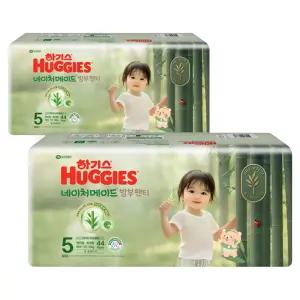 하기스 네이처메이드 저자극 흡수력좋은 밤부 팬티형 기저귀 여아용 특대형 5단계 88매