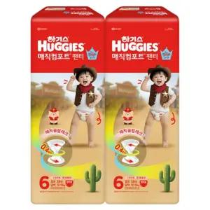 하기스 2026 저자극 흡수력좋은 매직컴포트 팬티형 기저귀 남아용 76매 6단계