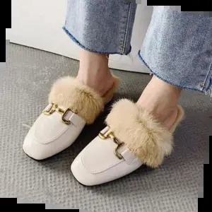 블로퍼 뮬 여성블로퍼 밍크털안감 방한 겨울슬리퍼 LK817