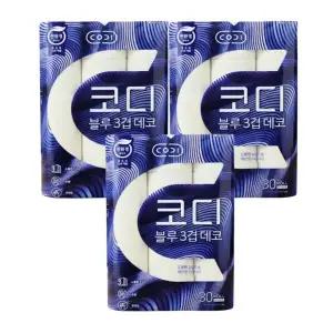 코디 블루 3겹 데코 27m 30롤 x3팩