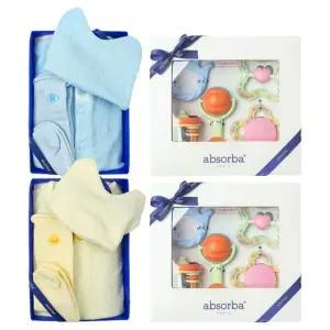 [갤러리아] (쌍둥이출산,백일)솔링코튼모달바디슈트두벌+5종딸랑이세트(A11-1060SET)