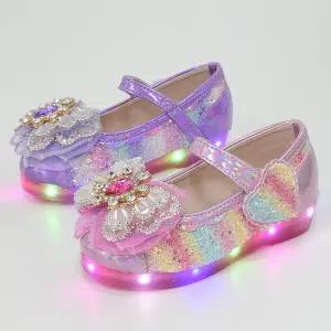 해피걸 무지개 루비 국산 아동 키즈 어린이 선물 라이팅 여아 LED 구두