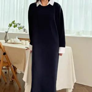 라렌 블랙 여성 빅사이즈 원피스 셔츠 롱 임부복 임산부 정장 77 88 셔츠형 하객 중년룩 결혼식 예쁜 임부