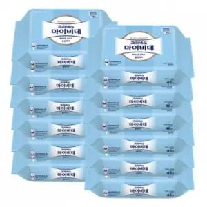 크리넥스 마이비데 화장실용 물티슈 리필 46매 12개