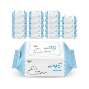 잘풀리는집 새싹이 물티슈 캡형 100매 20팩