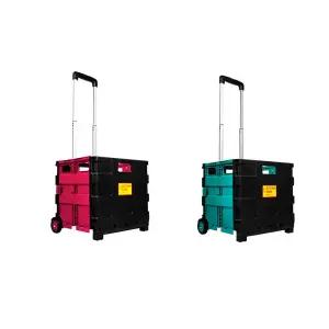 키친프리 접이식 박스형 캐리어 핸드 카트쇼핑 운반용 시장 이동식 장바구니 바구니 카트기 핸디