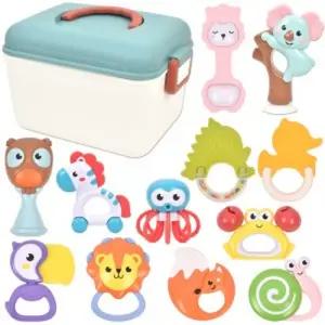 동물 딸랑이 치아발육기 12종 보관함 포함 세트 sl84849 0개월 신생아 KC인증 출산 돌 선물 장난감 아기 치