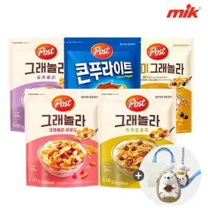 [20%중복쿠 폰]포스트 그래놀라 5종 500g 4개+사은 품랜덤 [콘푸라이트/코코볼/씨리얼/크랜베리/블루베리/카카오호두/현미]