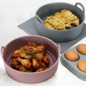 국산 실리콘 에어프라이어용기 전자렌지용기 2p세트