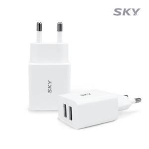 스카이 필 12W USB 2포트 멀티 충전기 일반 저속 5V 어댑터 C1