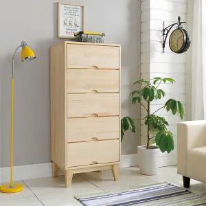 [롯데백화점]미아트 리즈빌퍼니처 앨리 편백 원목 600 5단 서랍장