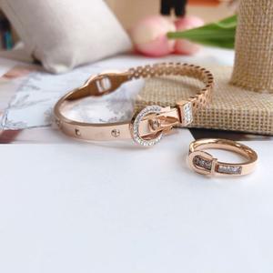 [써지컬스틸] 버클 크리스탈 뱅글 팔찌(반지 세트 가능)