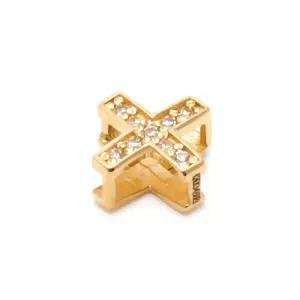 14K 심플 라인 십자가 큐빅 펜던트 NPP14836