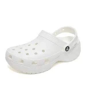 크록스 클래식 플랫폼 클로그 슬리퍼 화이트 206750-100