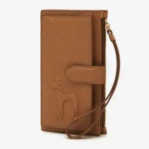 [헤지스](광주신세계)브라운 가죽 엠보 퍼피 스트랩 장지갑 HIHO5E253W2