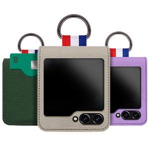 갤럭시 Z플립6 케이스 Z플립5 4 3 원카드링 카드 지갑형 가죽 케이스