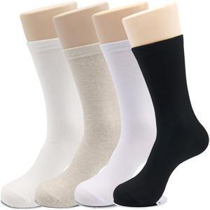 여성 무지 장목 양말 5켤레 여자 긴목 롱 삭스
