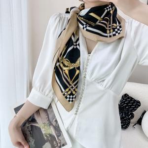 4067 실크 사각 스카프 (스카프링 서비스) 여성스카프 머플러 롱 광폭 쁘띠 데일리