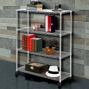 [하프클럽/알티피아]홈메탈선반 900 4단 세탁실수납장바퀴 이동식수납정리