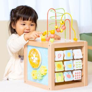 우디푸디 원목 후르츠 액티비티 플레이박스 영유아용 인지발달 소근육발달 롤러코스터 장난감