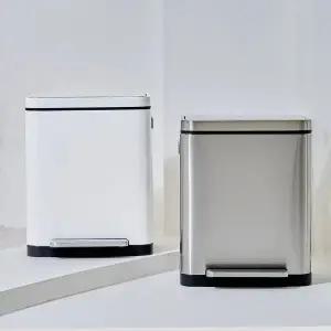 [비스비바]EKO 디큐브 20L 페달휴지통 무소음 종량제냄새차단기저귀 쓰레기휴지통