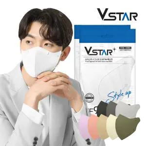 [브이스타]KF94 대형 컬러 100매 새부리형 개별포장 국내생산 일회용 성인용 비말차단마스크