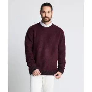 [하프클럽/에스티코]솜사탕 투톤 풀오버 니트 와인 (세미오버핏)_SKTUD57NSA