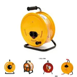 싸파 국산 접지형 전기 릴선 50m (1.5SQx3C)/전선릴/연장전선/전기릴/전기작업선/리드선/연장선/캠핑릴선