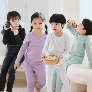 삐삐롱 남아 여아 아동 유아 가을 겨울 따뜻한 발열 보온 무지 내의 에어로웜 실내복 세트 90~160호