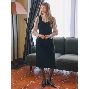 [올리브데올리브](광주신세계)리본 꼬임 슬리브리스 H라인 원피스 OW4WO979