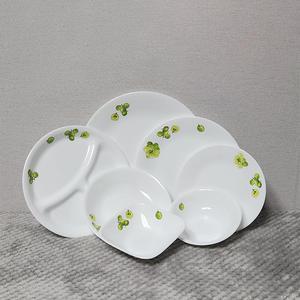 미국 코렐 접시 찬기 앞접시 3절 나눔 칸 그린베리 모닝블루 샐러드