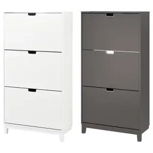 [마켓비]이케아 STALL 스텔 3칸 신발장 79x29x148cm 수납장 슬림신발장 현관 신발정리대