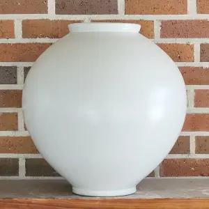 박수재 수공예 달항아리 무광 6호 48cm 대형작품 돌사진 화병