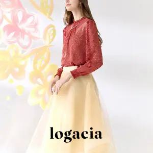 로가시아 24SS 플로럴 레이스 메탈 티블라우스 1종