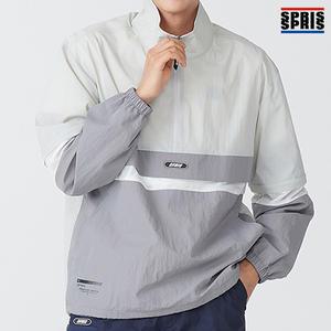 스프리스 남성 3단 배색 아노락 점퍼 그레이