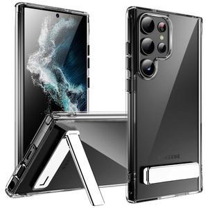 금속 받침대가 있는 투명 슬림 하드 케이스, 갤럭시 S24 울트라 S23 S22 울트라용