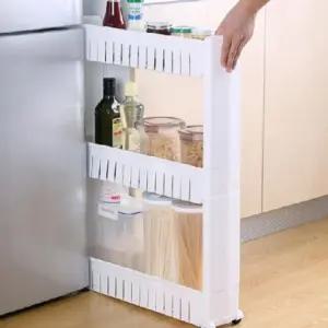 틈새 트롤리 3단 슬림 바퀴달린 이동식 선반 수납장 (WFH5L88)