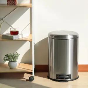 무소음 스텐 페달 휴지통 쓰레기통 12L/20L/30L/학교 교무실 관공서 병원 유치원