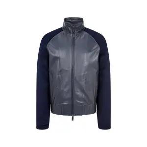 [엠포리오아르마니](대전신세계)남성 래글런 울 슬리브 레더 자켓( A513309006)