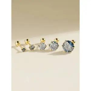 [미니멀피어싱]14K 모이사나이트 다이아 사파이어 노블 피어싱 귀걸이