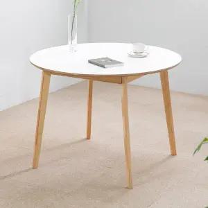 [공간미가구]밀키우드 1000 원형 4인 화이트 주방 식탁 테이블 HPM 카페 커피숍 업소 회의 디자인